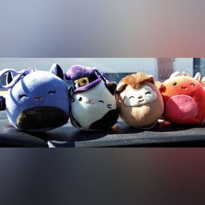 Set of 4 Halloween Squishmallow Clips Joldy, Cam, Wade, Karlie